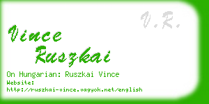 vince ruszkai business card